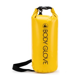 BODY GLOVE Waterproof Dry Bag with Adjustable Strap, 5L/10L Roll Top Dry Storage Sack for Boating, Watersports, Fishing, and Camping (YELLOW/10L)