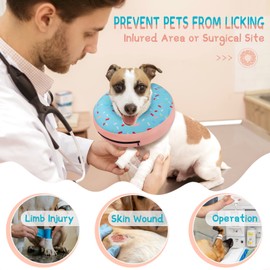 Supet Inflatable Dog Cone Collar Alternative After Surgery, Dog Neck Donut Collar Recovery E Collar, Soft Dog Cone for Small Medium Large Dogs