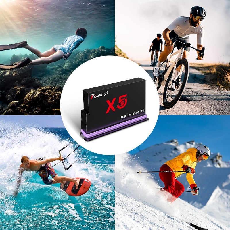 PoweLyt 360 X5 Battery 2 Packs 2800mAh High Capacity Waterproof
