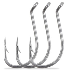 Octopus Beak Hooks, 60pcs Saltwater Circle Fishing Hooks Beak Offset Fishing Hooks Stainless Steel Fishing Jig Hooks Fishhook for Saltwater Freshwater 1/0-10/0