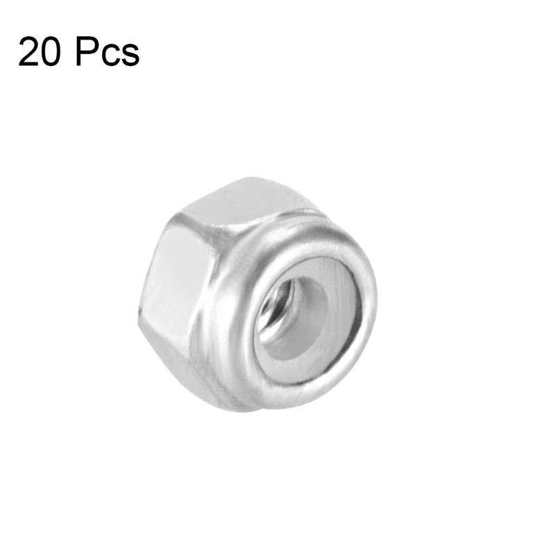 TA-VIGOR 20Pcs Hex Lock Nuts, M2 x 0.4mm Threaded Stainless