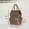 Canvas Garden Tool Bag, 16OZ Waxed Canvas Garden Tools Storage