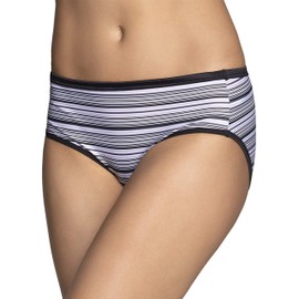 Vanity Fair Women's Illumination Hipster Panty 18107 Underwear, Sterling Stripe Print, Medium/6