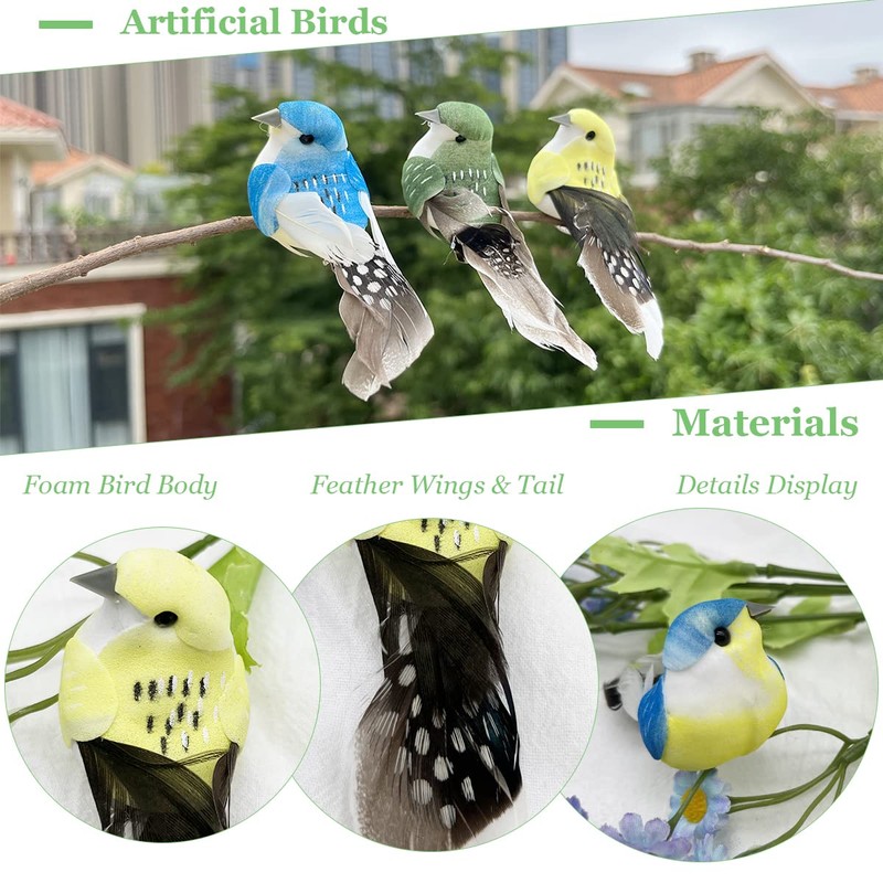 LWINGFLYER Artificial Bird Realistic Foam Bird for Craft Decoration Christmas