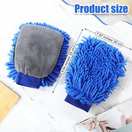 Teenyyou 1 Pair Dog Dry Bath Gloves Chenille Microfiber Pet Hair Washing Gloves Paw Cleaning Mitts Dog Bath Supplies for Cats Rabbits and Horses Suitable for Long/Short/Poodle Fur(Blue)