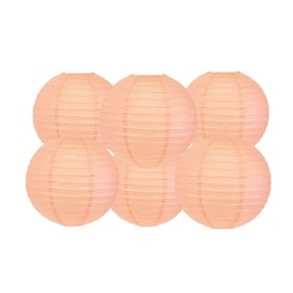 Matissa 10"(25CM) Pack of 6 Paper Lantern Wedding Party Decoration Craft Lamp Shade (Peach)