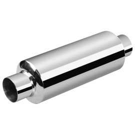 VehiMata 4.0" Resonator Muffler Stainless Steel (4.0 inch Inlet/Outlet, 13.7" Length)