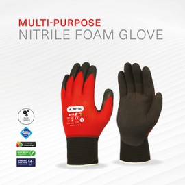 Skytec Beta 1 Red Nitrile Ultra Thin Super Light Work Wear Safety Gloves 1 Pair (Small)