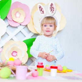 Susunaya 1 pc Bunny Ears Headbands Plush Rabbit Ear Headband for Women Bunnys Ear Headband for Kids Adults Party Supplies（pink）