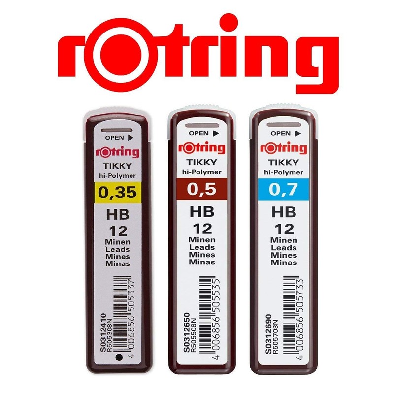 rOtring Tikky Mechanical Pencil (Black Barrel, Set of 4) HB
