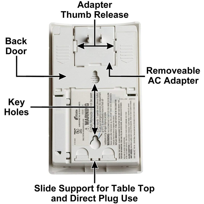 Kidde Carbon Monoxide Detector, Plug In Wall with 9-Volt Battery