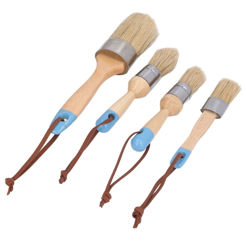 4PCS Paint Brush Bristles Wooden Handle for Furniture Tables Chairs