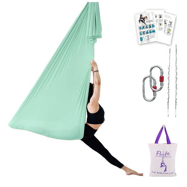 F.Life Aerial Yoga Hammock 5.5 Yards Include Daisy Chain,Carabiner and