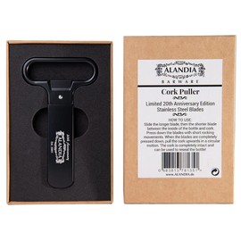 ALANDIA Corkscrew Limited Edition Black with Stainless Steel Blades Corkscrew for Absinthe, Wine etc.
