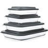 8-Piece Deep Glass Baking Dish Set with Plastic lids,Rectangular Glass