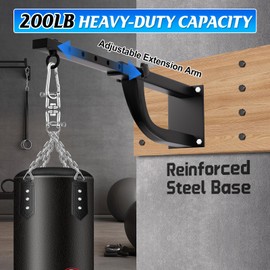 Punching Bag Hanger, Heavy Bag Wall Mount, Adjustable, 200LB Capacity