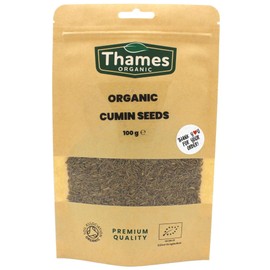 Organic Cumin Seeds - Raw, Vegan, GMO-Free, Certified Organic - No Additives or Preservatives - Rich in Nutrients and Flavor - Perfect for Spice Blends and Seasonings - Thames Organic 100g