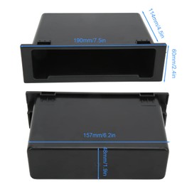AOWINHIT Car Stereo Storage Box Dashboard Organizer Black Replacement Car Stereo Audio Organizer Black