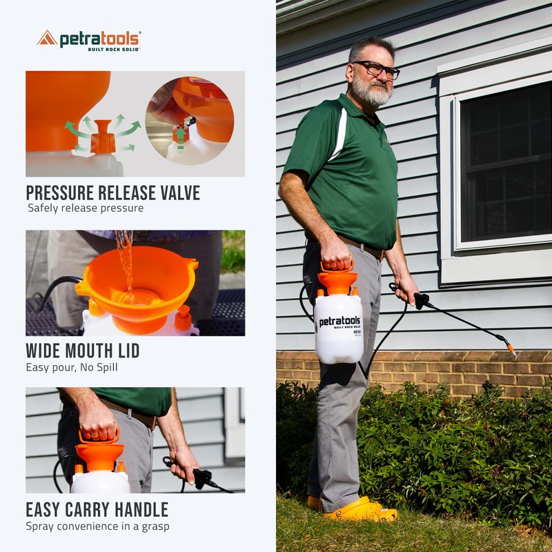 Petratools 1 Gallon Pump Sprayer – HD101 Garden Sprayer for