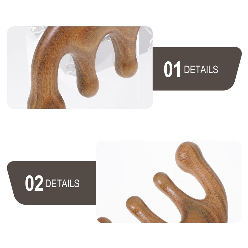 Doitool Massage Comb Made of Light Brown Wood for Head
