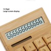 Wooden Calculator Solar Battery Powered 18 Keys Large LCD Display