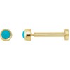 14k Yellow Gold Cabochon Natural Turquoise Press Fit Back Stud