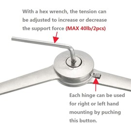 Jeylly Slow Close Lid Support Hinges, Adjustable Lid Stay for Drop Door of Kitchen Toy Box Hinge, Support opens lids 75°- 110°, Max Weight Load 40lb (2 pcs)