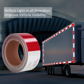 MACHSWON Flexible Waterproof Intense Reflector Tape for Trailer Truck Car 2” x 33 Ft DOT C2 High Visibility Safety Tape Reflective