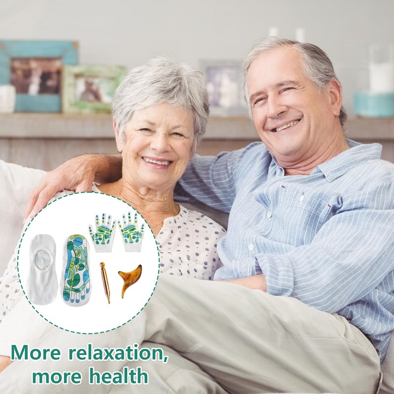 Reflexology Socks with Massage Tool, Acupoint Acupressure Socks Gloves, Physiotherapy