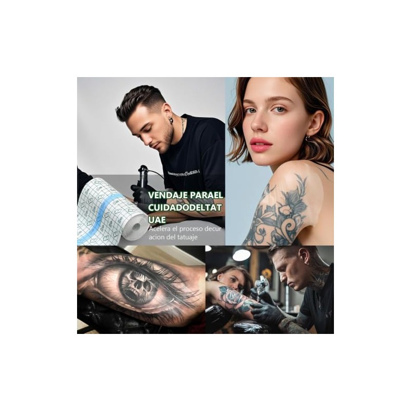Parches para Tatuajes Impermeable, 20CM x10M Apositos | Vendaje Transparente,