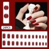 Red Press on Nails Medium,Nails Press on Solid Colour Square