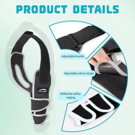 Furtent Dog Elbow Protector for Canine Elbow and Shoulder Support, Elbow Hygroma Dysplasia Dislocation, Reflective Dog Recovery Suit Taper Collar Alternative, Pet Wounds Prevent Licking, M