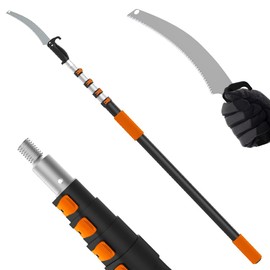 Pole Saws for Tree Trimming 12FT Long Telescoping Extension Pole Pruning Saw Tree Pruner Extendable Manual Pole Saw for Yard Garden and Patios Trees Branches Cutting