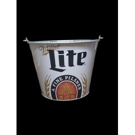 Miller Lite Brand Logo; 1.25 US Gallons "Beer Bucket" Galvanized Steel Pail