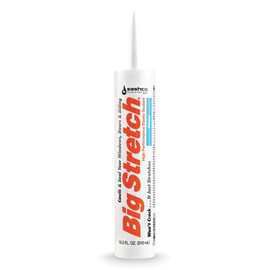 Sashco Big Stretch Acrylic Latex High-Performance Caulking Sealant, 10.5 Fl Ounce Cartridge, White , 12 Count (Pack of 1)