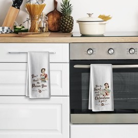 Hcaredee Kitchen Towels,Funny Joked Themed Dishcloth,16 * 24,2Pack,Microfiber Bar Towel,Hilarious Hand Towels,High Absorbent Dish Towels,Best Gifts for Hostess New Home Mom Women Housewarming