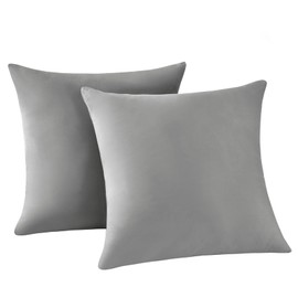 RUIKASI Pillowcase 80 x 80 cm, Pillowcase Double Pack Pillowcase [Set of 2] Pillow Cases 100% Microfibre, 80 x 80 cm Duvet Cover (80 x 80 cm), grey, 80 x 80 cm