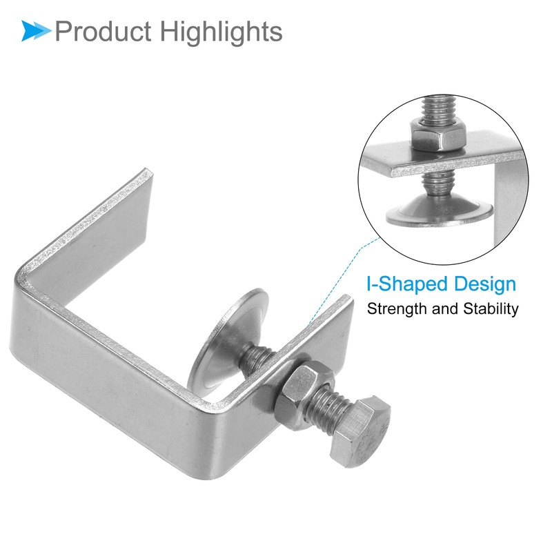 CoCud C-Clamp, 46mm Jaw Opening Width, Stainless Steel I Shaped