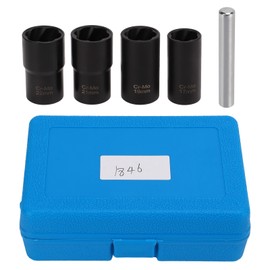 5pcs Lug Nut Extractor Tool 1/2in Drive Metric 17 19 21 22mm Carbon Steel Twist Socket Tool Set