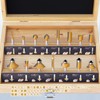 CSOOM Professional Woodworking Trimmer Bit Set, Carbide Router Set, 15