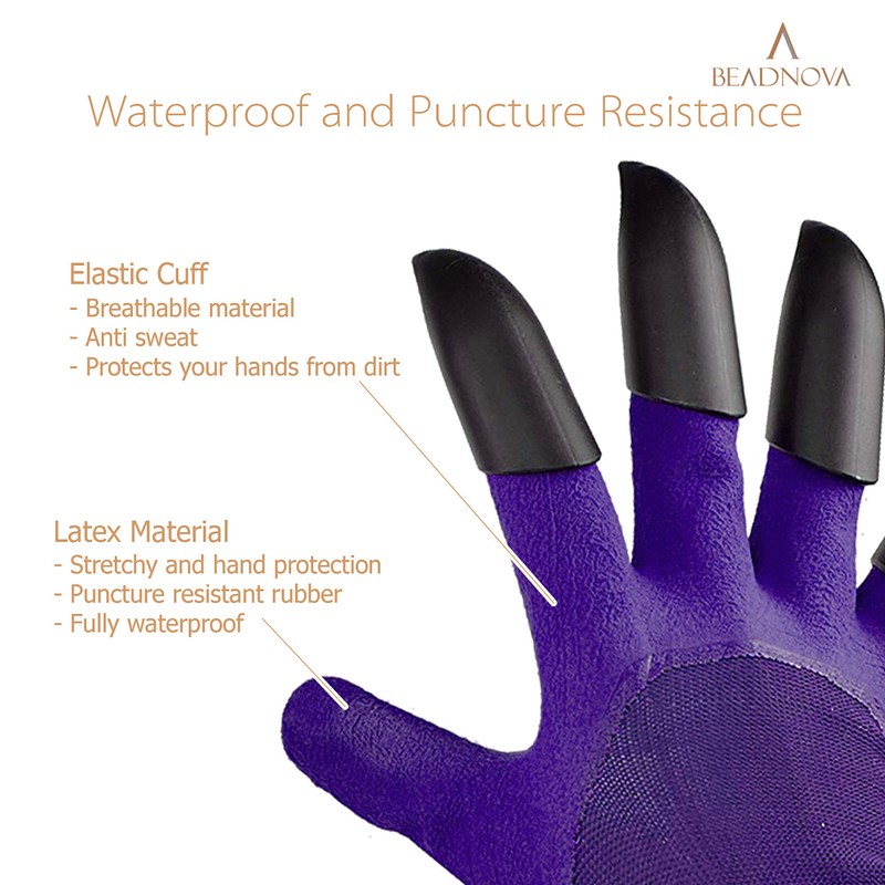 BEADNOVA Garden Gloves with Claws Digging Gloves Claw Gardening Gloves