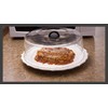 Tall Microwave Tempered Borosilicate Glass Plate Cover with Black Easy-Grip