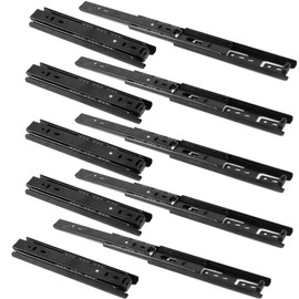 HEIHAK 5 Pairs 10 Inch Drawer Slides, Ball Bearing Drawer Slides with Mounting Screws, Side Mount Furniture Drawer Slide for Cabinet, 110 lb Load Capacity