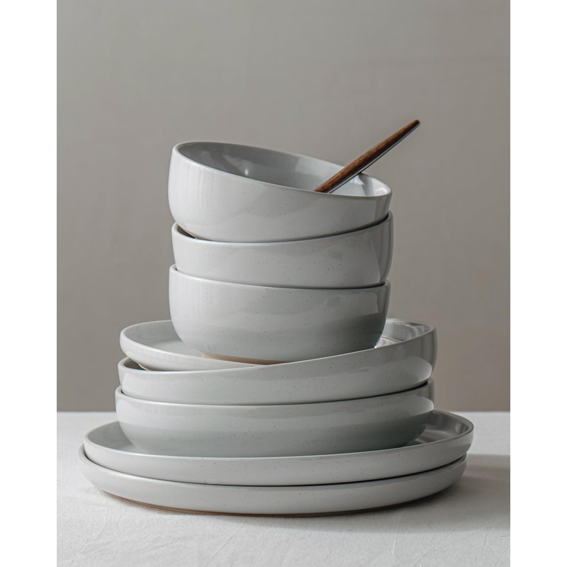 Famiware Milkyway Plates and Bowls Set, 12 Pieces Dinnerware Sets,