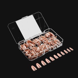 Apres Neutrals Gel-X Lila Box Of Nail Tips, 11 Sizes 00-9, Soft Gel Nail Tip Box, Nail Extensions (150pcs) (Natural Round Medium, 150pcs)