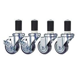 3" Expandable Stem Caster Set | for 1-3/16" ID Tubing | Polyurethane Wheels | Fits Tube ID from 1.175" to 1.34"