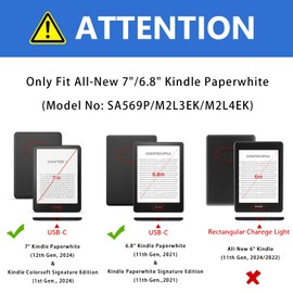 MMK Hülle für 7"/6,8" Kindle Paperwhite (12th/11th Generation-2024/2021), PU Leder Kickstand Schutzhülle mit Kartenfach Handschlaufe, für Kindle Paperwhite Signature Edition, Rosa