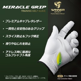 WINNER SPIRIT Winners Spirit Miracle Grip Training Golf Corrective Gloves Premium Sheepskin Skin (SOFT, #24, Left Hand)