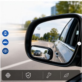 Blind Spot Mirror for Cars – Adjustable Wide-Angle Convex Mirror for Parking & Lane Awareness