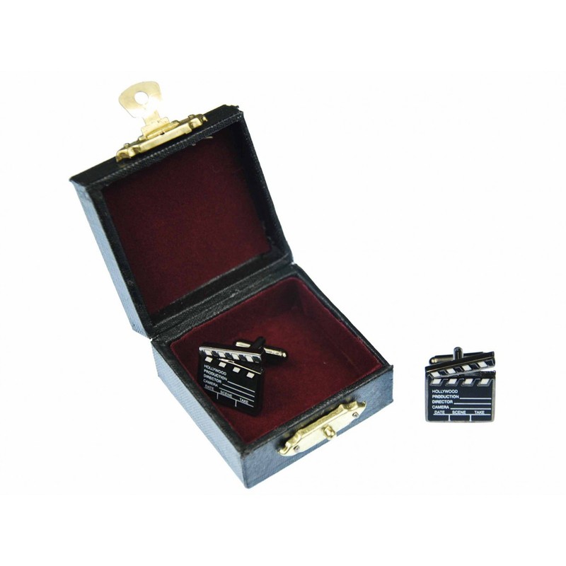 Miniblings Clapperboard Cuff Links Cufflinks Buttons + Box Director Flap